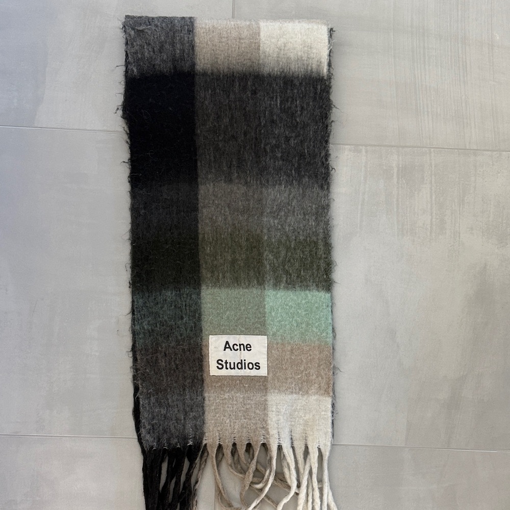 Acne Studios Checked Fringe Scarf